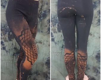 XS-4XL Mandala Flower of Life leggings black orange brown goa pixie ombre labyrinth graphic psy burning yoga pattern batik graphic sacred