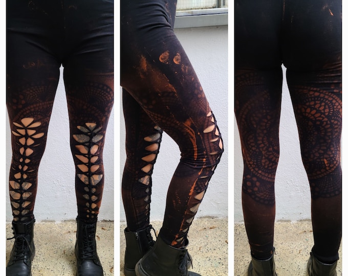 XXS-6XL leggings cutouts cut out batik tie dye ombre festival goa pixie psy cosplay yoga festival hippie rave techno weave party