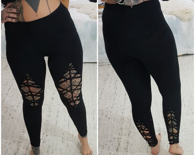 XXS-XXXXL leggings black cutouts cut out goa pixie hooping psy burning cosplay yoga geometric rave trance party festival gogo slit weave