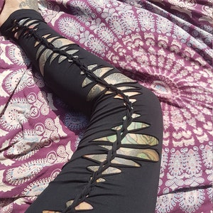 XS-4XL leggings rusty copper black orange flower of life brown goa pixie ombre psy burning cosplay yoga pattern batik sacred rave