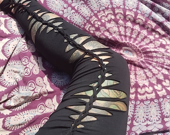 XS-4XL leggings rusty copper black orange flower of life brown goa pixie ombre psy burning cosplay yoga pattern batik sacred rave
