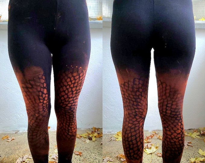 XS-4XL Flower flower mandala leggings black orange brown goa pixie ombre labyrinth graphic psy burning yoga pattern batik graphic sacred