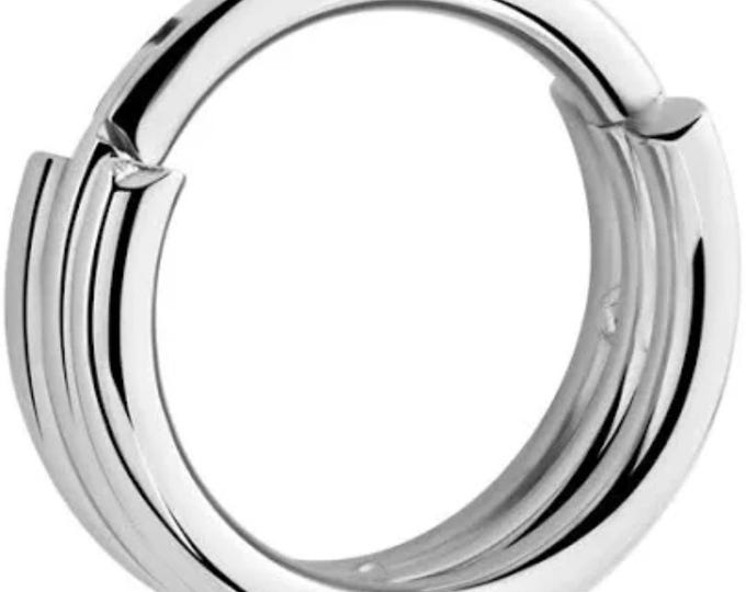 Piercing Clicker Segment Ring Septum Lip Nose Silver Surgical Steel Boho Punk