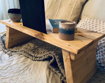 Reclaimed Wood Laptop Stand - Bed Desk - Laptop Table - Breakfast Tray