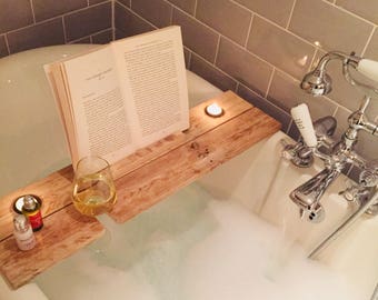 Rustic  Wood Bath Caddy - Tray - Home Spa - Gifts for her - Wife - Birthday