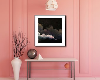 Sterrenstof | Originele gicleeprint | Muurkunst | Modern kunstwerk voor interieur | Sterren | Wolkenkunst | Bergkunst | Zen-muurkunst