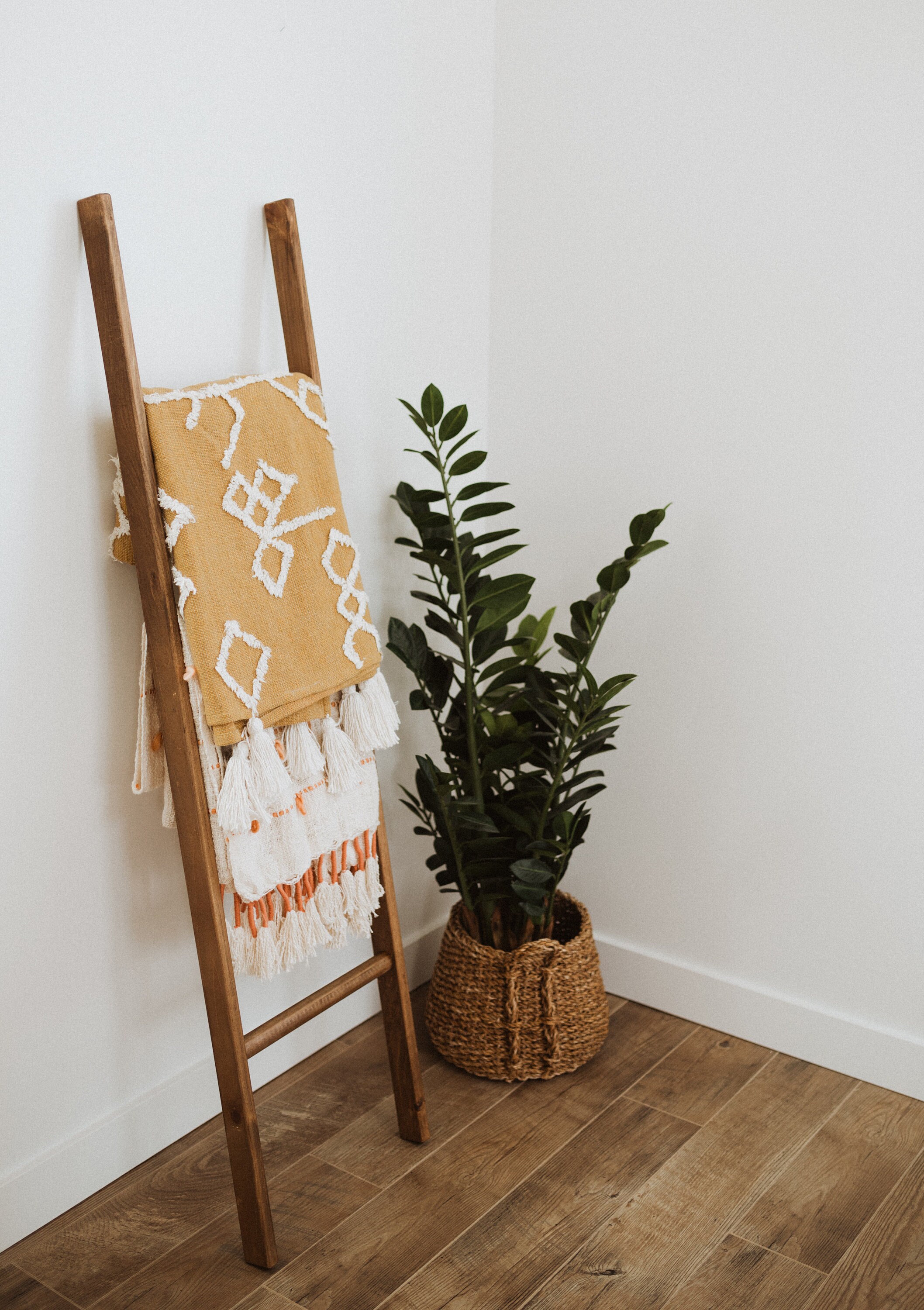 Brown Wooden Blanket Ladder round Rungs Etsy