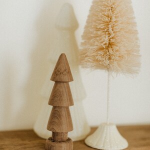 6 Walnut Wooden Hand Carved Christmas Tree Home Decor image 2