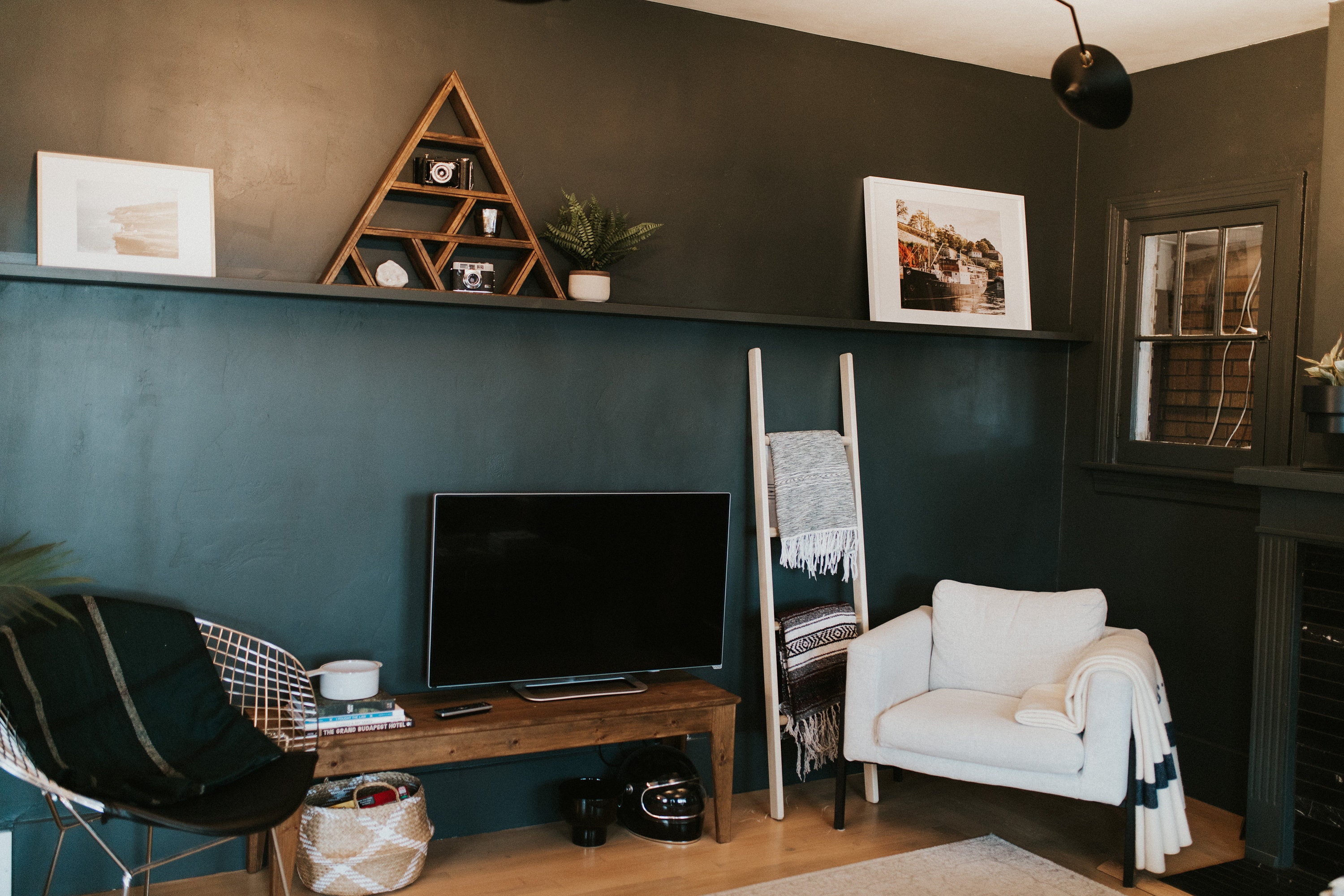 Neutral Wooden Blanket Ladder round Rungs Etsy