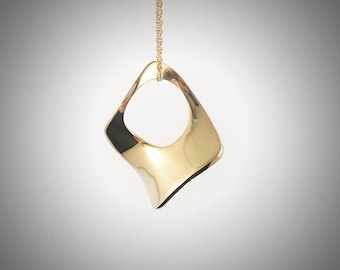 Sleek minimalist, artistic technical skills, design, originality breathtaking balance Contemporary necklace pendent abstract pendent bronze