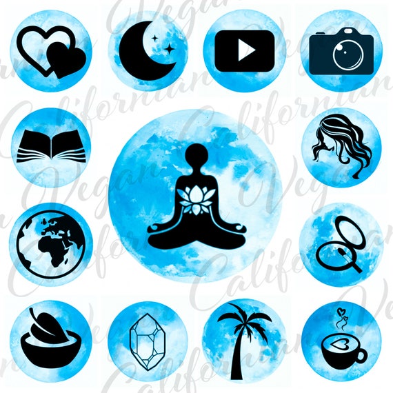 Instagram Story Cover Highlight Icons Perfect Blue Edition Etsy