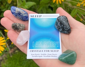 Sleep Crystal Set // I Am Sleepy Gemstone Gift Set, Help Insomnia Tumble Stones // Crystals For Going To Sleep // Get A Good Nights Sleep