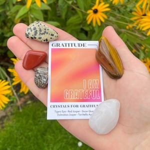 Gratitude Crystal Set // Grateful Gemstone Gift Set, Appreciation Tumble Stones // Crystals For Appreciating // Feel Grateful And Whole