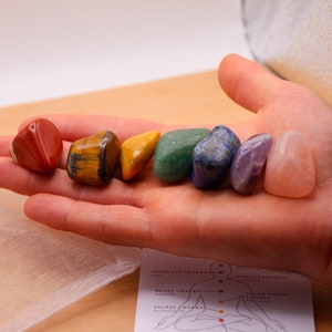 7 Crystal Chakra Set | Tumbled Stones Crystals Chakra Healing Minerals Balance Chakras Crown Tumble Stones Large Rock Spirituality Gift Sale