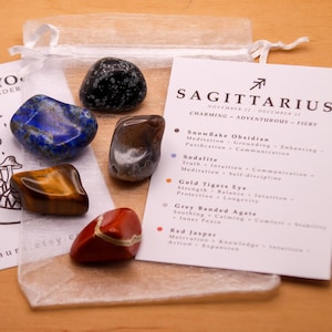 Zestaw kryształów Strzelca // Zestaw astrologiczny z kamieniami szlifowanymi zodiaku Zestaw kryształów znaku zodiaku Kamienie szlachetne Prezenty Strzelca Grudniowy kamień szlachetny Minerał