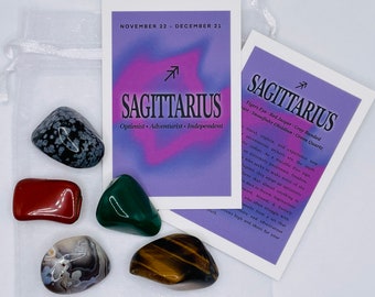Sagittarius Crystal Set // Zodiac Sign Tumbled Stones - Astrology Gems Set - Star Sign - Sagittarius Gifts - Birthstone Sagittarius Crystals