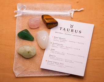 Taurus Crystal Set// Dierenriem Trommelstenen Astrologie Set Sterrenbeeld Crystal Kit Edelstenen voor Stier Geschenken Kan Geboortesteen Mineralen Edelstenen
