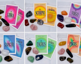 Zodiac Crystal Set - 12 Zodiac Signs Crystal Set - Healing Crystals & Stones - Astrology Gemstone Set - Zodiac Crystals Kit - Zodiac Bundles