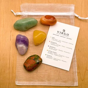 Virgo Crystal Set // Zodiac Tumbled Stones Astrology Set Star Sign ...