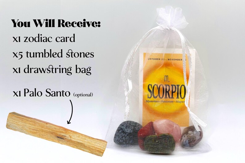 Scorpio Crystal Set // Zodiac Sign Tumbled Stones - Astrology Gemstone ...