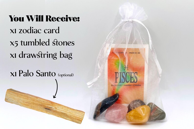 Pisces Crystal Set // Zodiac Sign Tumbled Stones - Astrology Gemstone ...