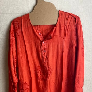 Om Shanti Om Shirt, Buddha Shirt, Yoga Shirt Women, Boho Women Shirts, Hippie Shirts, Bohemian Shirt, Ganesha Shirt, Shiva Shirt, Orange