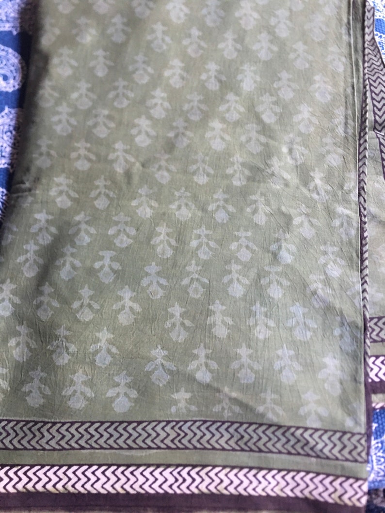 BAGRU Bagru Hand Block prints using Eco- Natural dyes mulmul Cotton sari Trendy Summer comfort saris Closeouts Free ship block prints