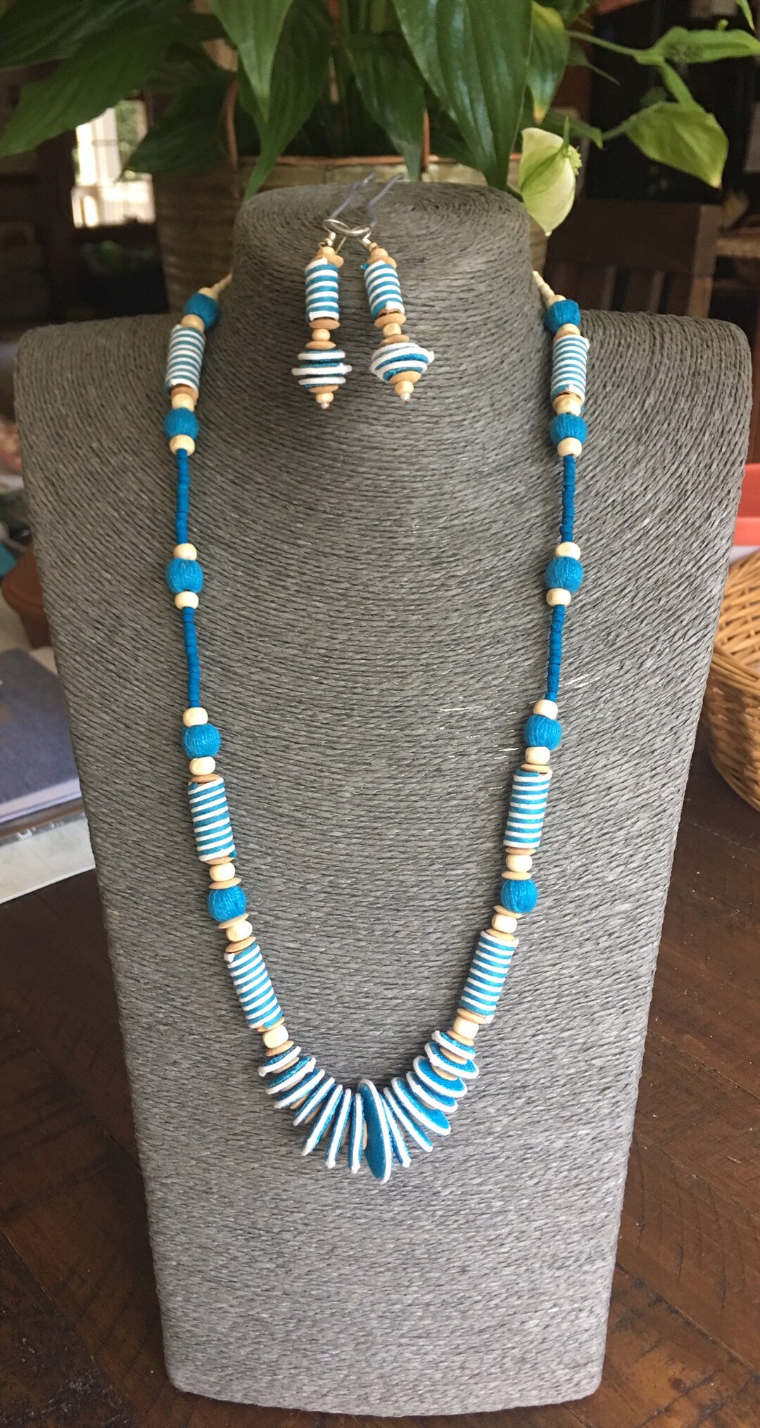 Eco Green Fashion Jewelry Burlap Jewelry Handmade Minimalist Statement