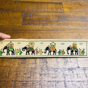 Royal procession on Elephant - Ambari | Recycled Palm leaf Long Bookmarks | Pattachitra Handmade Eco Printed duo DIY | Affirmation Reminders