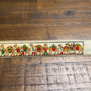 Royal procession on Camels - Ambari | Recycled Palm leaf Long Bookmarks | Pattachitra Handmade Eco Printed duo DIY | Affirmation Reminders