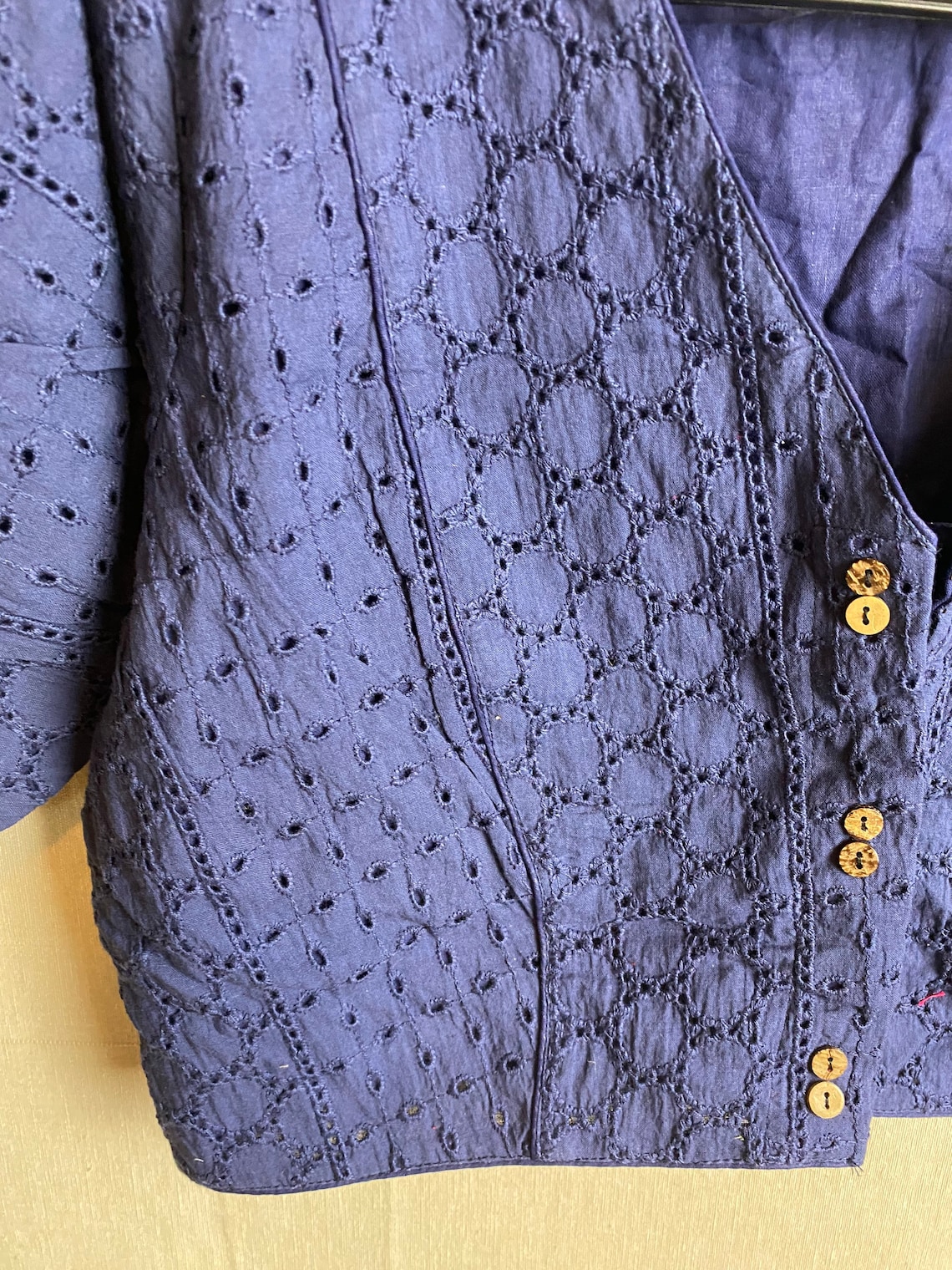 JENNY - Royal Blue Hakoba Print Top