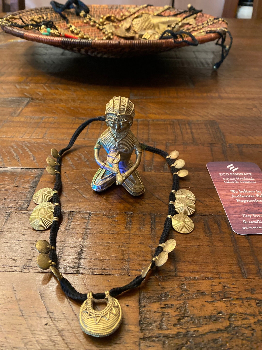 Tribal Trinity Handcrafted Dhokra Necklace main image 1