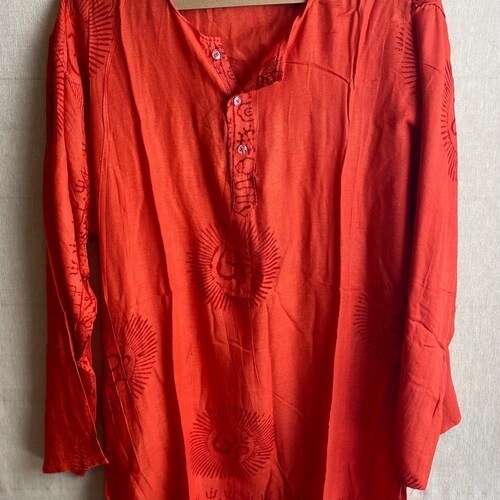 Om Shanti Om Shirt, Buddha Shirt, Yoga Shirt Women, Boho Women Shirts, Hippie Shirts, Bohemian Shirt, Ganesha Shirt, Shiva Shirt, Orange
