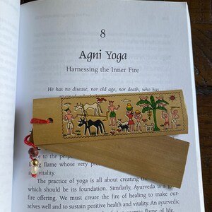 Tribal Homestead | Pattachitra Handmade Palm Leaf Eco Printed duo DIY Bookmarks | Affirmation Reminders