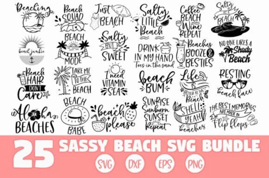 Summer Beach Bundle SVG Beach Svg Bundle Summertime Funny - Etsy Canada
