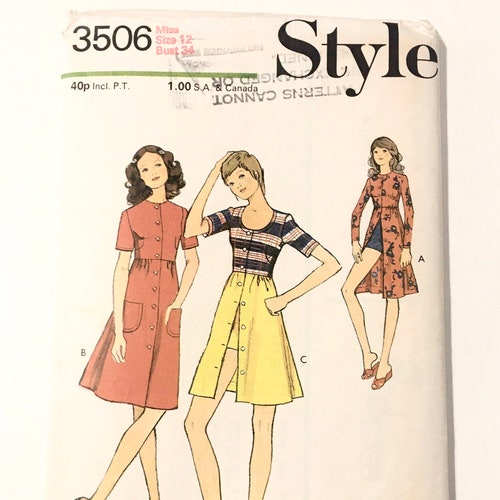 3506 Style Button Front Dress With 