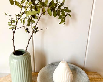 Sculptural Soy Wax Pillar Candle – Elegant Home Decor, Hand Poured, Non-Toxic