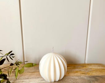 Sculptural Soy Wax Pillar Candle – Hand Poured Home Decor, Eco-Friendly Burn