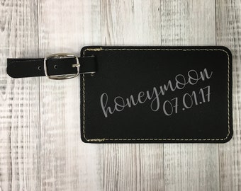 Honeymoon Luggage Tags, Destination Wedding Tags, Bride And Groom Gift, Luggage Tags, Personalized Luggage Tags, Gift For Traveler, Her Gift