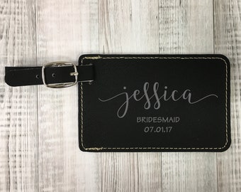 Bridesmaid Set Of 5, Bridesmaid Luggage Tag, Bridal Party, Wedding Party, Maid Of Honor, Luggage Tags, Personalized Luggage Tags