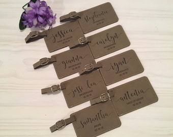 Bridesmaid Set Of 8, Personalized Luggage Tags, Bridesmaid Luggage Tag, Bridal Party, Wedding Party, Maid Of Honor, Luggage Tags,