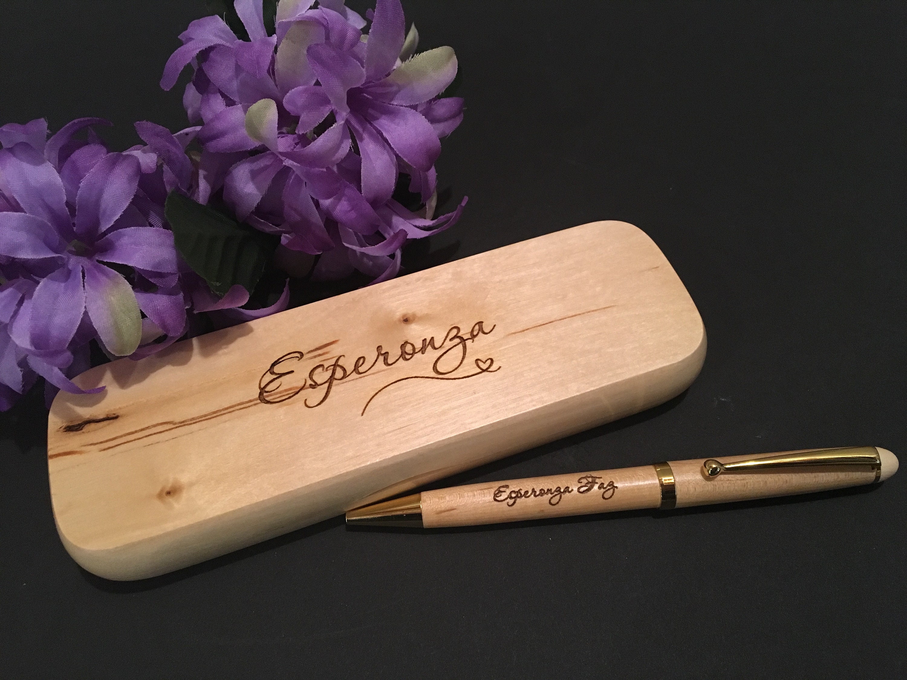 Custom CEO Pen Sets, Personalized Wood Desktop Pen Set, Secretary