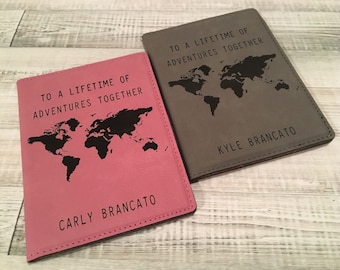 Wedding Gift His and Hers Personalized Passport Cover Holder Passport Wallet Mr & Mrs Gift Destination Wedding Honeymoon Gift Couples Gift
