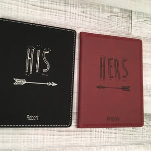 Wedding Gift His and Hers Personalized Passport Cover Holder Passport Wallet Mr & Mrs Gift Destination Wedding Honeymoon Gift Couples Gift image 8