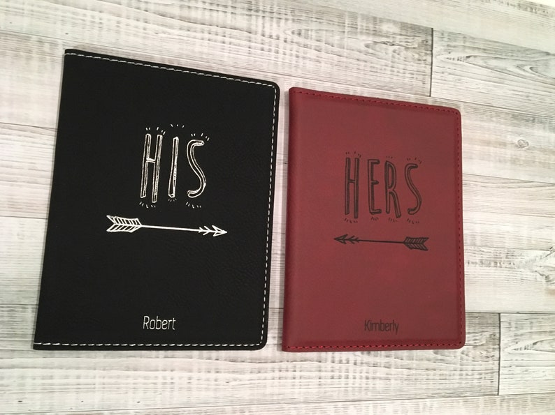 Wedding Gift His and Hers Personalized Passport Cover Holder Passport Wallet Mr & Mrs Gift Destination Wedding Honeymoon Gift Couples Gift image 8