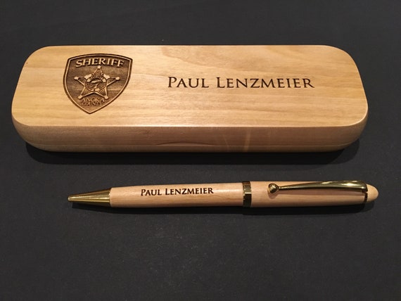Sheriff Pen Sets, Custom Company Pen Sets, Personalized Wood
