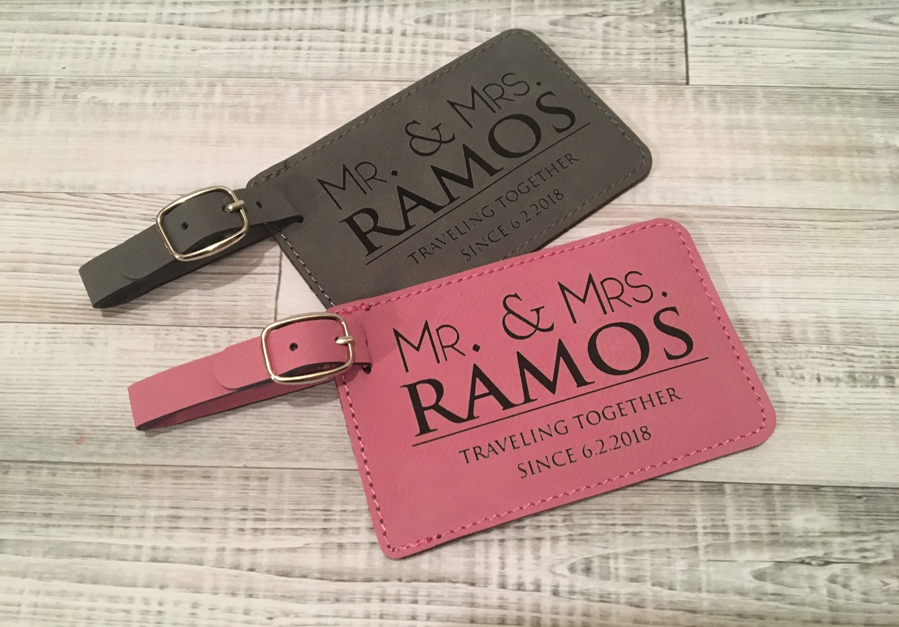 Gepäckanhänger-Set 'Mr & Mrs' – 2 Stück Aus PU-Leder, Für Paare, Hochzeit & Flitterwochen