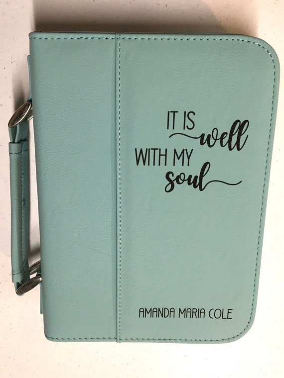 Custom Photo and Text Leather Bible Case Custom Photo and Text Leather Bible Case