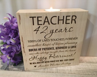 Personalized Teacher Gift | Teacher Appreciation| Teacher Retirement | Gifts for Teachers | Principal Retirement | Engraved Candle