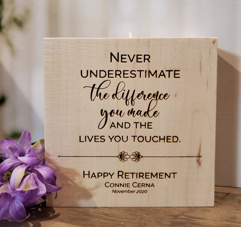 Never Underestimate The Difference You Made Retirement Gift For Women Personalized Teacher Gift Teacher Retirement Gifts for Teacher image 1